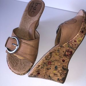 B.O.C Cork Wedge Leather Sandal